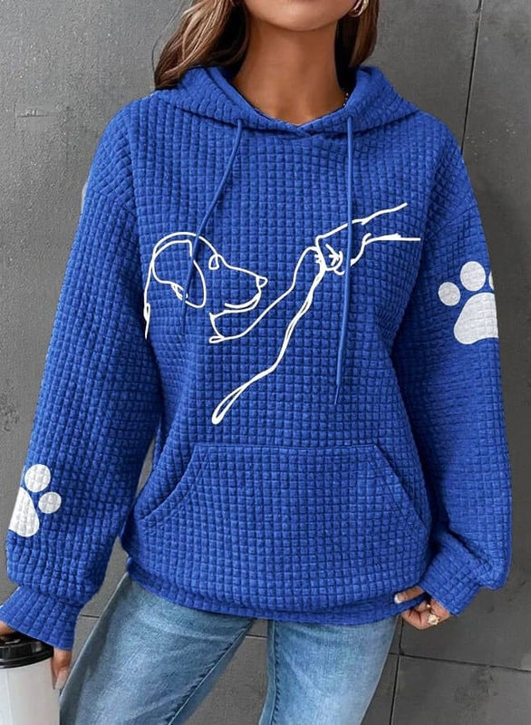 Kapuzenpulli mit Hunde-Print für Damen