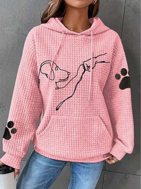 Kapuzenpulli mit Hunde-Print für Damen