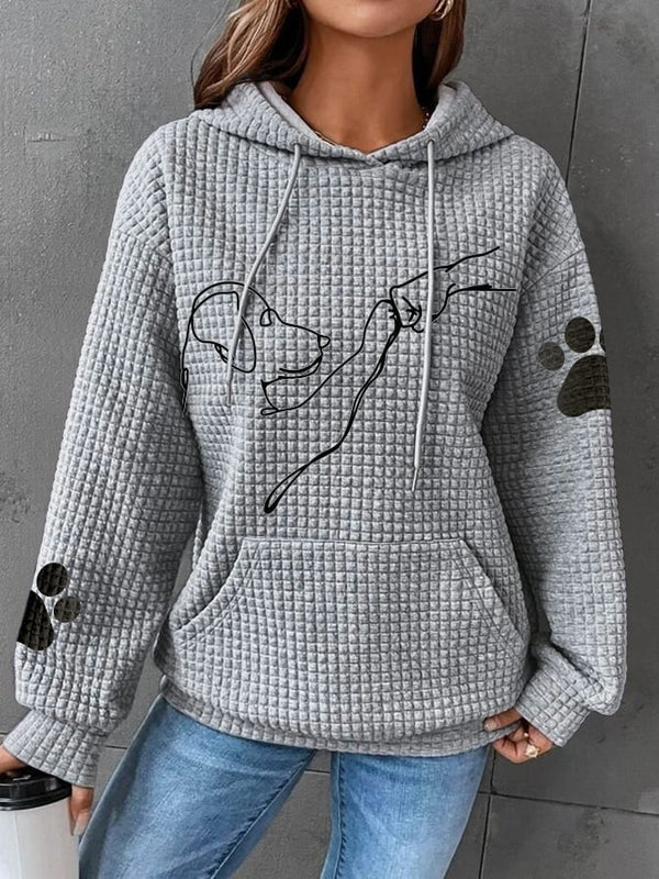 Kapuzenpulli mit Hunde-Print für Damen