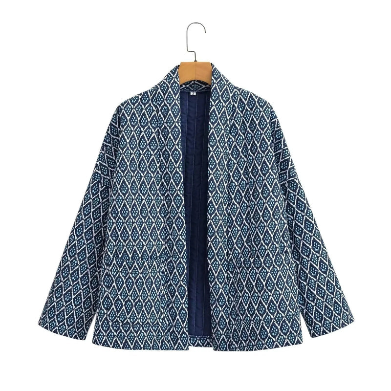Kimono-Jacke mit traditionellem Muster für Damen