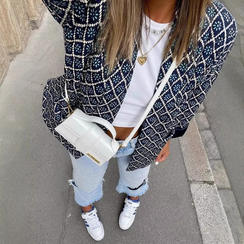 Kimono-Jacke mit traditionellem Muster für Damen