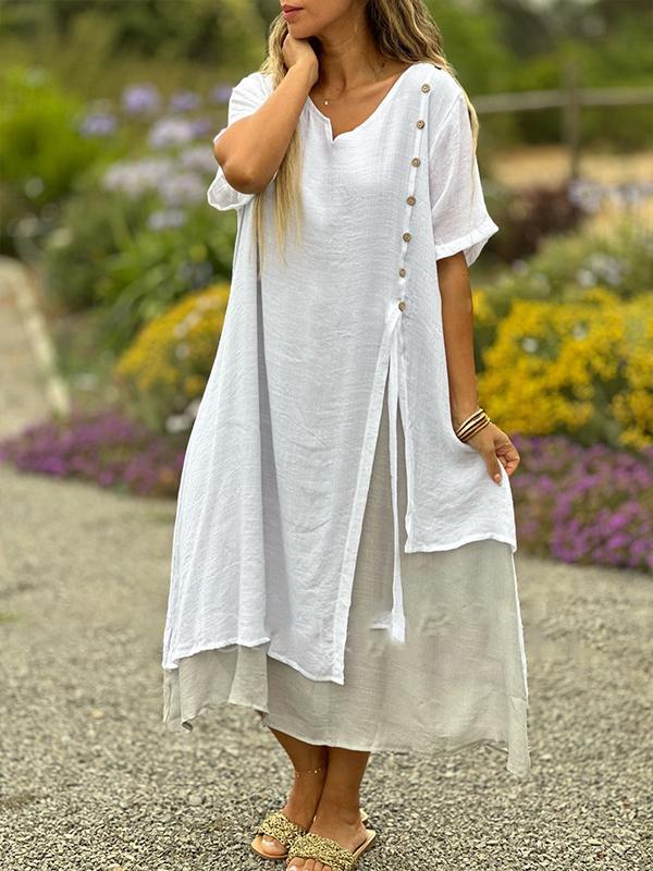Imke - Bequemes Kleid mit V-Ausschnitt