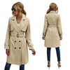 Knie-langer Trenchcoat für Damen mit Gürtel