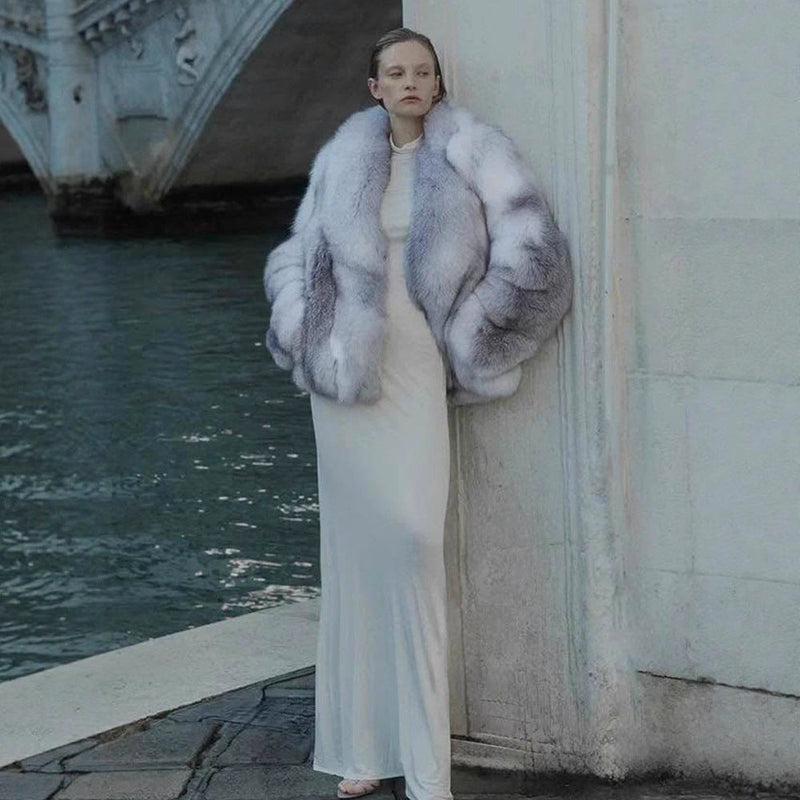 Kunstfellmantel mit elegantem Schnitt für Damen