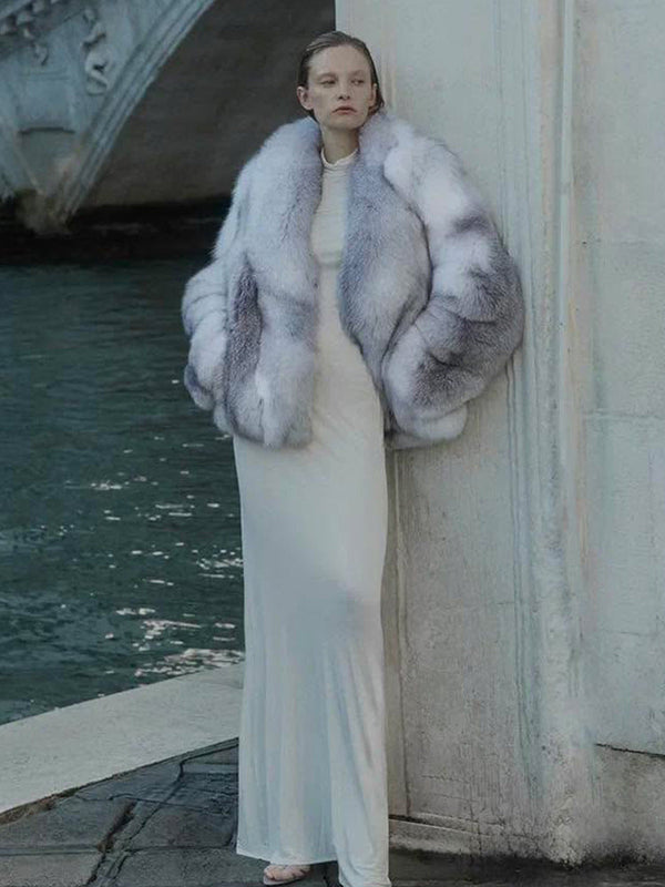 Kunstfellmantel mit elegantem Schnitt für Damen