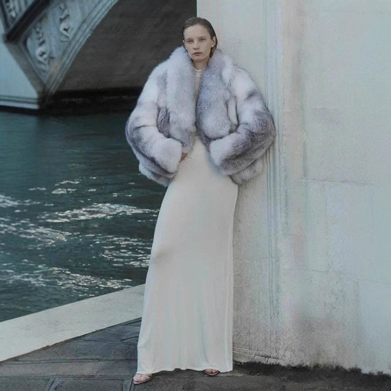 Kunstfellmantel mit elegantem Schnitt für Damen