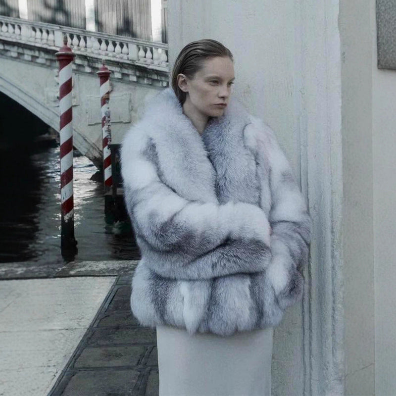 Kunstfellmantel mit elegantem Schnitt für Damen