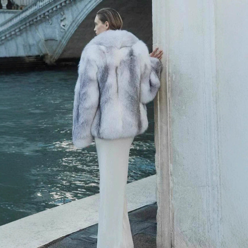 Kunstfellmantel mit elegantem Schnitt für Damen