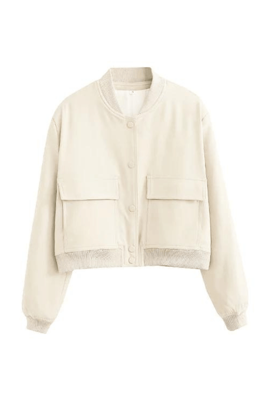 Kurze Übergangsjacke für Damen mit Knopfleiste