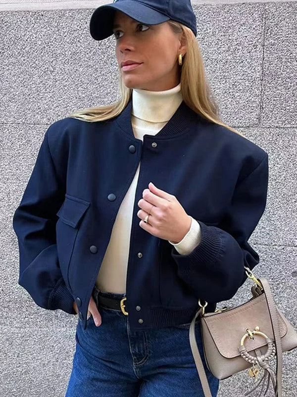 Kurze Übergangsjacke für Damen mit Knopfleiste