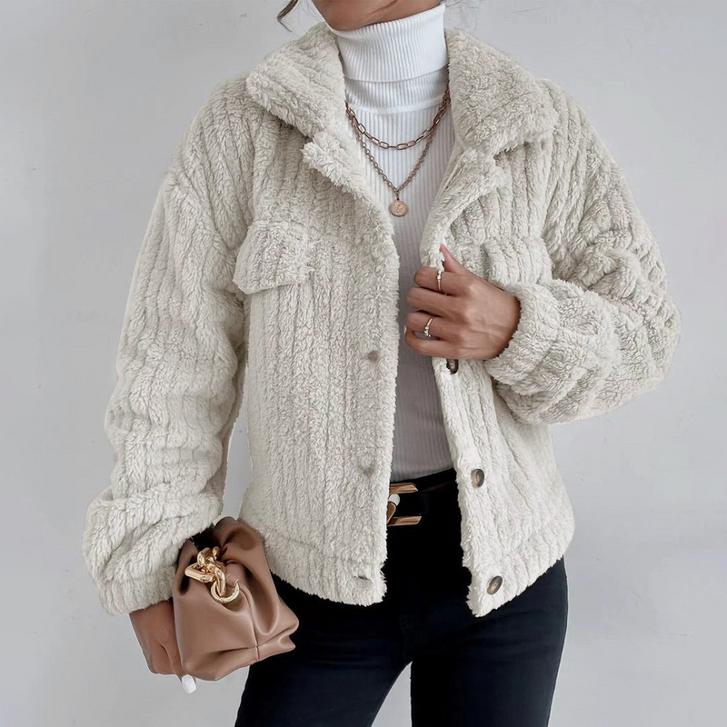 Eleganter Teddy Mantel für Damen, kurz