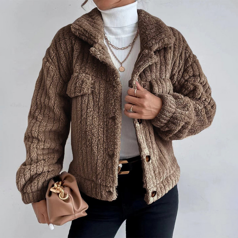 Eleganter Teddy Mantel für Damen, kurz