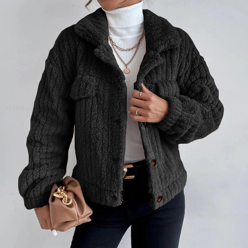 Eleganter Teddy Mantel für Damen, kurz