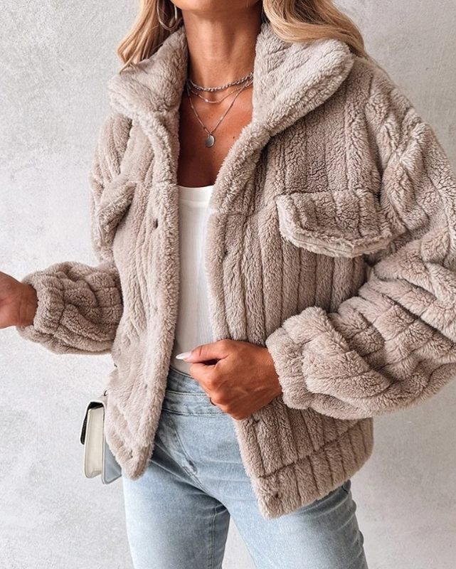 Kurzer Teddy Mantel für Damen
