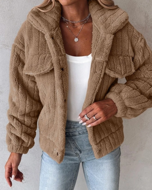 Kurzer Teddy Mantel für Damen