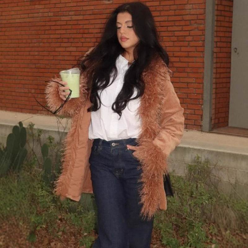 Kuschelige Teddyfell-Jacke für Damen