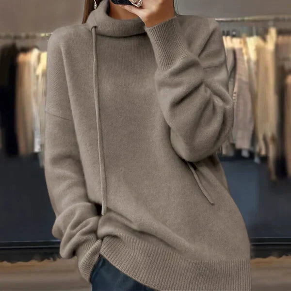 Leslie - Strickpullover mit langen armeln und stehkragen