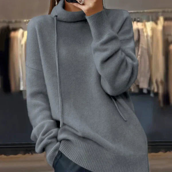 Leslie - Strickpullover mit langen armeln und stehkragen