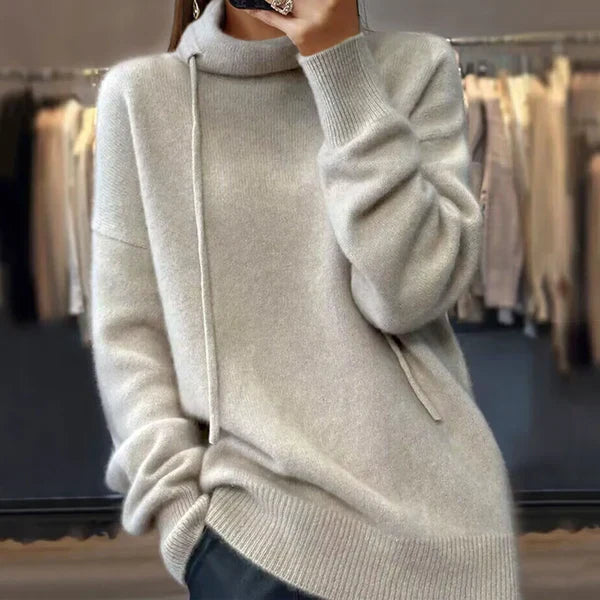 Leslie - Strickpullover mit langen armeln und stehkragen