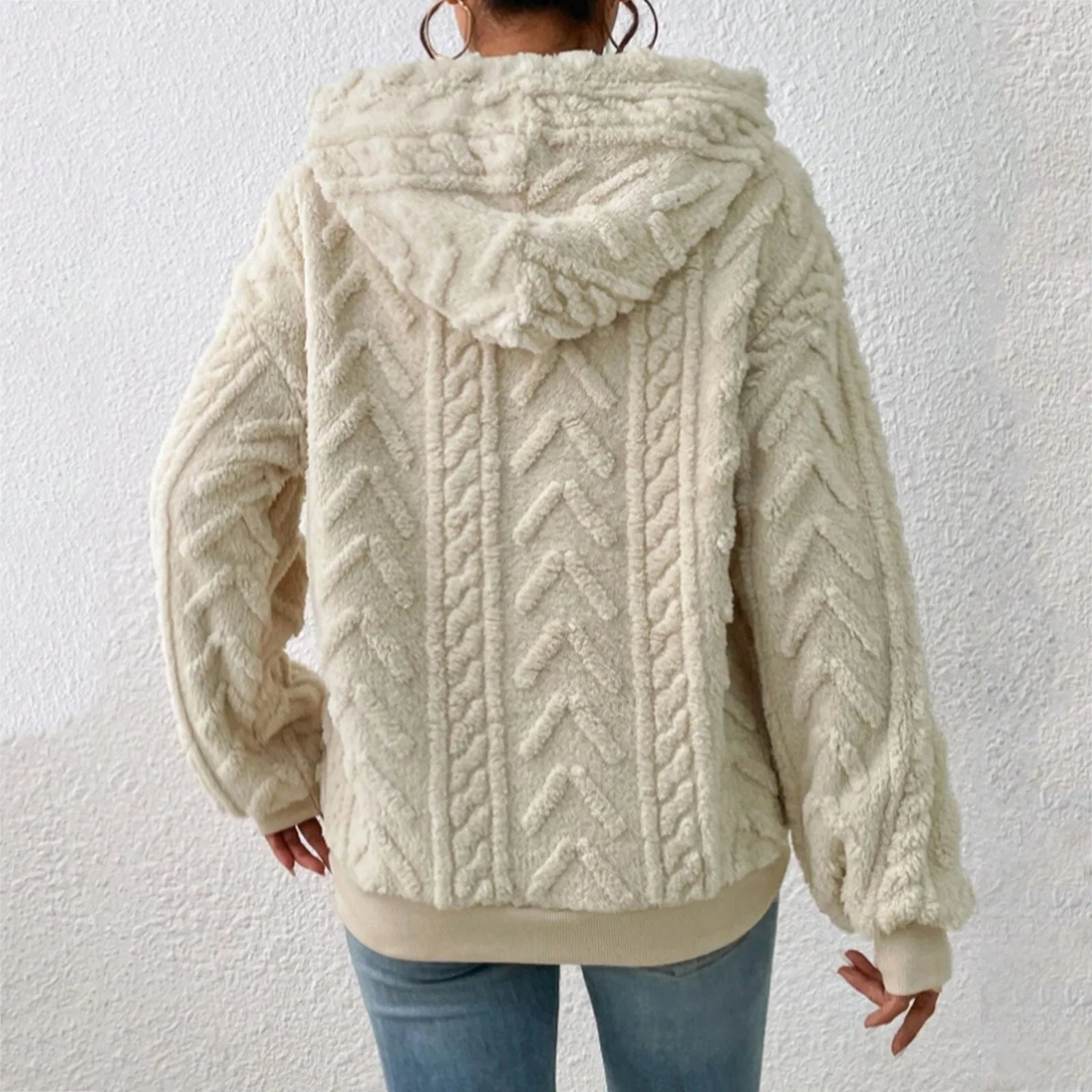 Damen Hoodie | Teddyfleece | Oversized | Mit Kapuze