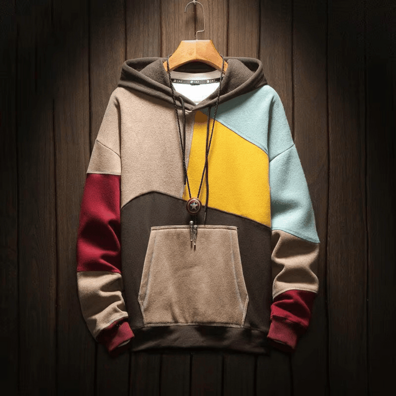 Langarm Kapuzenpulli mit Kängurutasche für Herren