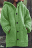 Lange Strickjacke mit Kapuze für Damen