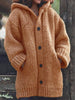 Lange Strickjacke mit Kapuze für Damen