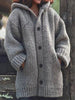 Lange Strickjacke mit Kapuze für Damen