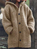 Lange Strickjacke mit Kapuze für Damen