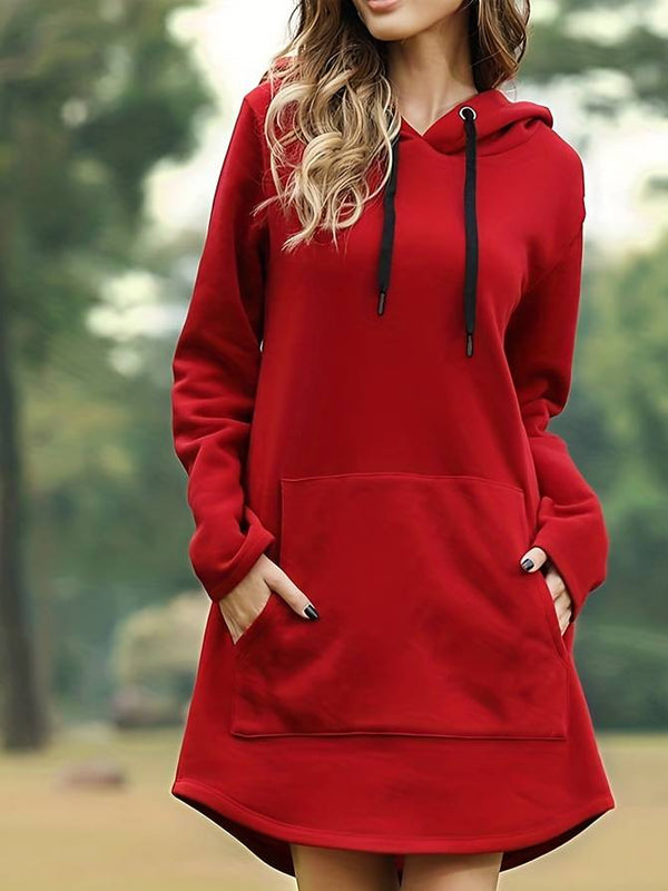 Langer Kapuzenpullover mit Kordelzug für Damen
