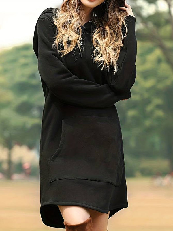 Langer Kapuzenpullover mit Kordelzug für Damen