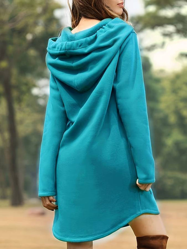 Langer Kapuzenpullover mit Kordelzug für Damen