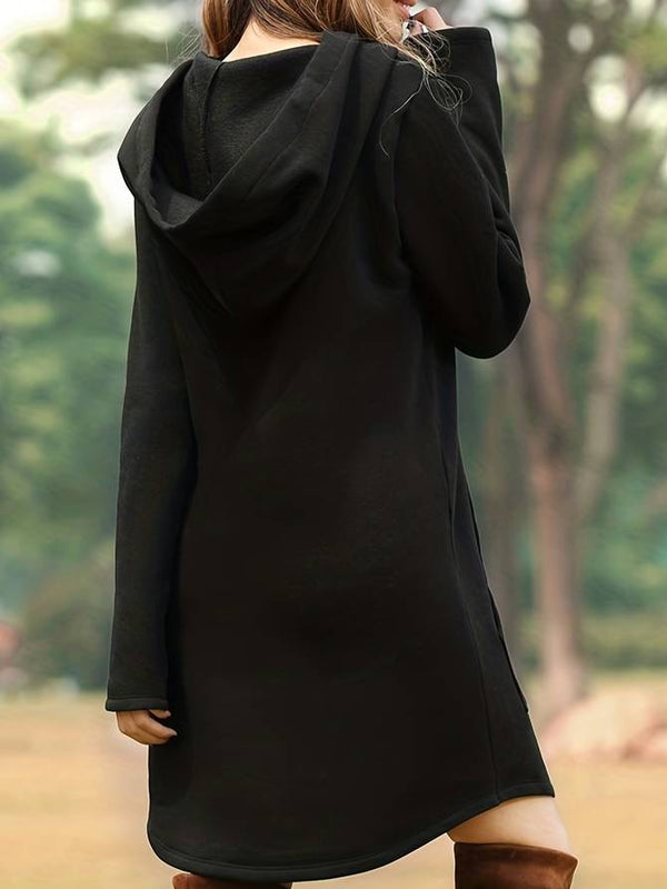 Langer Kapuzenpullover mit Kordelzug für Damen