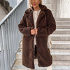 Langer Teddy Mantel für Damen mit Kragen