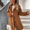 Langer Teddy Mantel für Damen mit Kragen