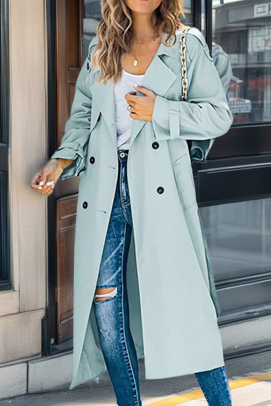 Langer Trenchcoat für Damen mit Gürtel