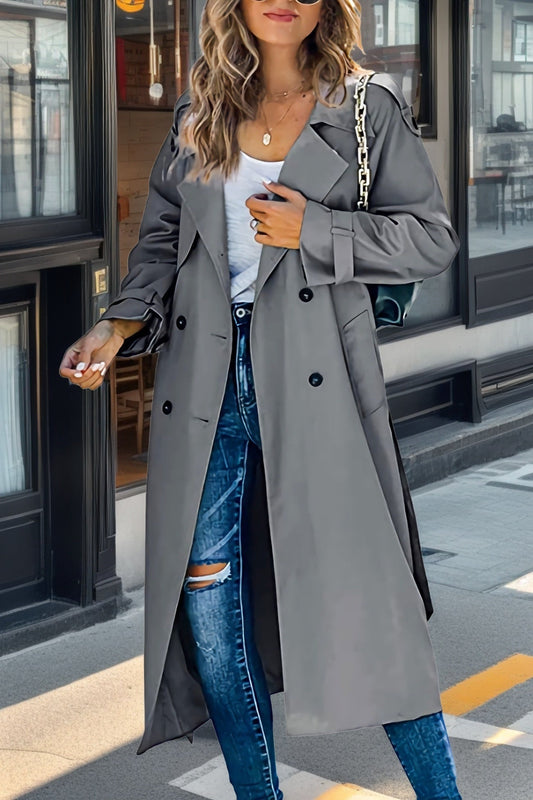 Langer Trenchcoat für Damen mit Gürtel
