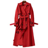 Langer Trenchcoat für Damen mit Taillengürtel