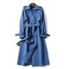 Langer Trenchcoat für Damen mit Taillengürtel
