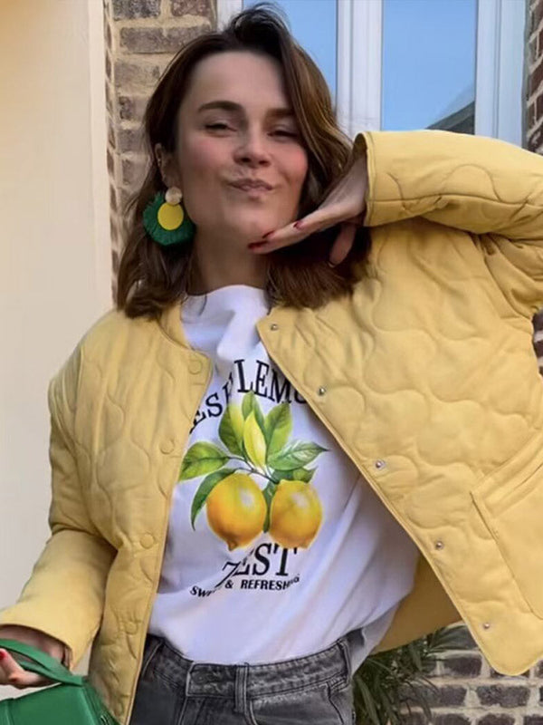 Leichte Steppjacke mit modernem Muster für Damen