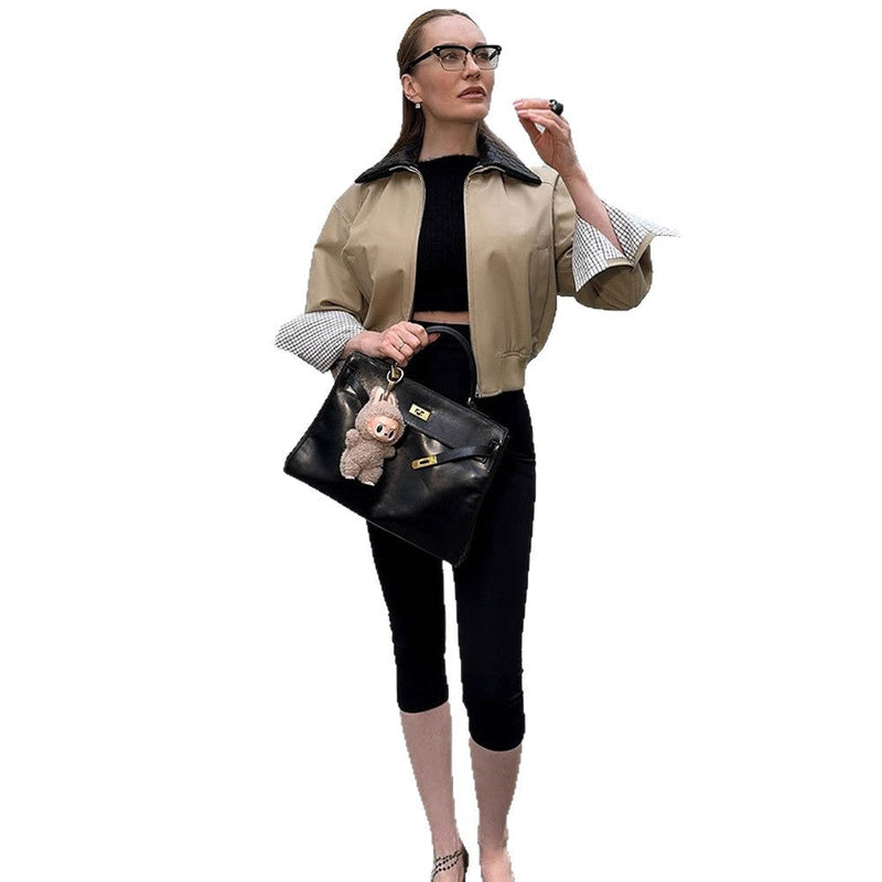 Übergangsjacke mit Karodetails für Damen