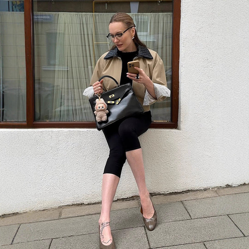 Übergangsjacke mit Karodetails für Damen