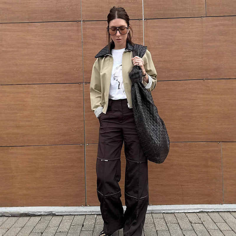 Übergangsjacke mit Karodetails für Damen