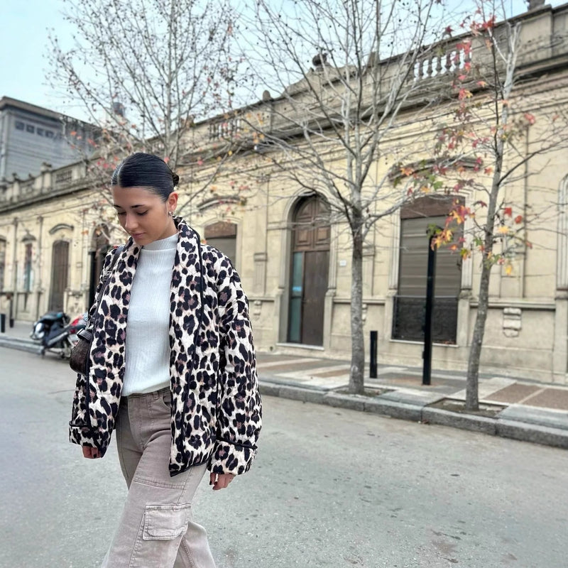 Bomberjacke im Leopardenprint für Damen