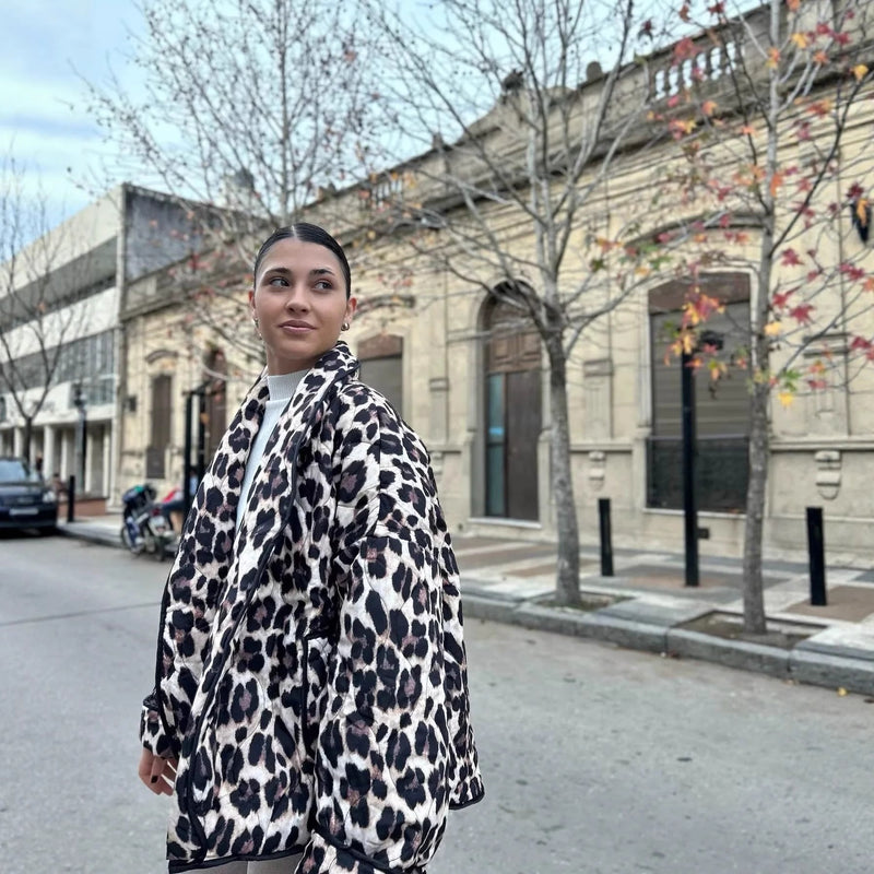Bomberjacke im Leopardenprint für Damen