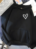 Locker geschnittener Kapuzenpullover mit Herzmotiv für Damen