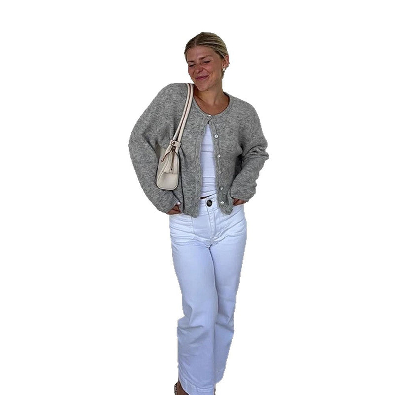 Locker geschnittener Strickcardigan mit Knöpfen für Damen