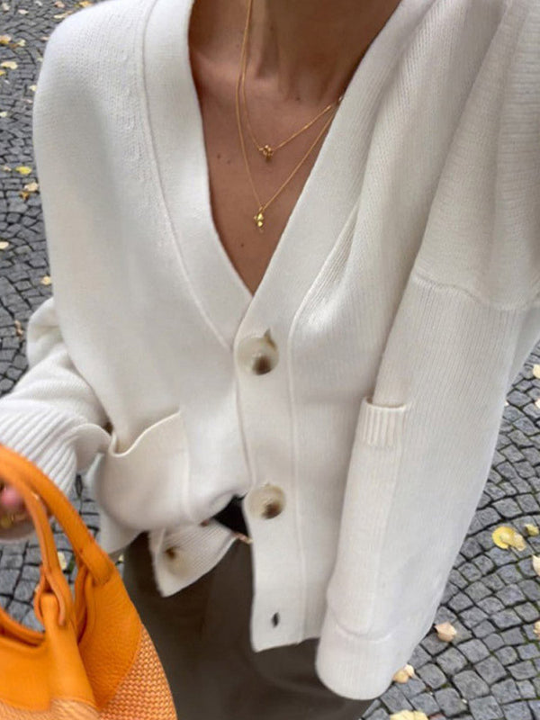 Locker geschnittener Strickcardigan mit Taschen für Damen