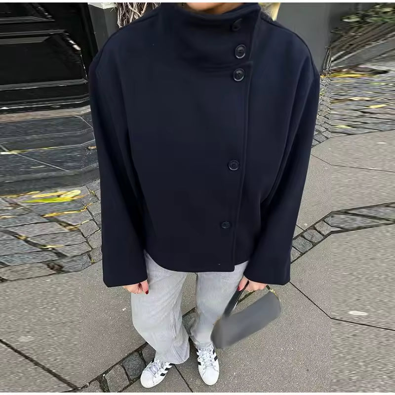 Luxuriöser Kurzmantel mit langen Ärmeln für Damen