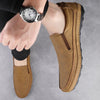 Herren-Leder-Slipper mit Gummisohle und Fußgewölbestütze